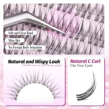 Natural Wispy Lash Clusters by Lanflower for Effortless Beauty