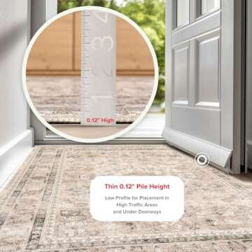 nuLOOM 2' x 8' Splashguard Machine Washable Area Rug with Waterproof Spill Proof Surface, Non Slip Backing and Stain Resistant for Living Room, Bedroom, Kitchen, Dining Room, Davi Taupe