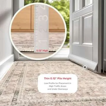 nuLOOM 2' x 8' Splashguard Machine Washable Area Rug with Waterproof Spill Proof Surface, Non Slip Backing and Stain Resistant for Living Room, Bedroom, Kitchen, Dining Room, Davi Taupe