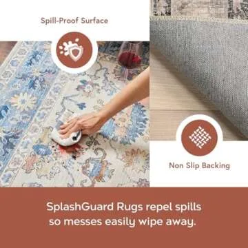 nuLOOM 2' x 8' Splashguard Machine Washable Area Rug with Waterproof Spill Proof Surface, Non Slip Backing and Stain Resistant for Living Room, Bedroom, Kitchen, Dining Room, Davi Taupe