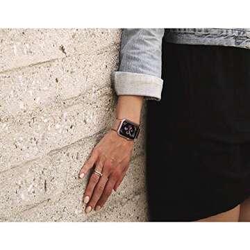 jwacct Bands, Adjustable Magnetic Stainless Steel Bracelet Mesh Strap Sport Loop, Pink Gold