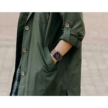 jwacct Bands, Adjustable Magnetic Stainless Steel Bracelet Mesh Strap Sport Loop, Pink Gold