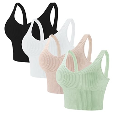 Eleplus 4 Pieces Comfy Cami Bra Pack - Versatile Yoga and Lounge Essentials