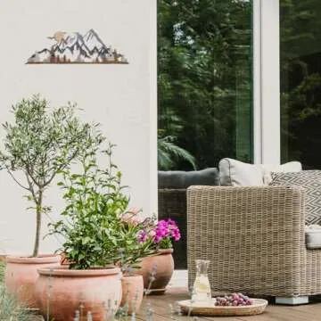 Demissle Mountain Range Metal Wall Art Decor Summit Rustic Wall Sign Forest Home Decor Sign Mountain Scene Art, 17.5 x 5.3 Inch(Colorful)