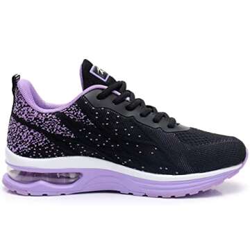 GANNOU Women's Air Athletic Running Shoes Fashion Sport Gym Jogging Tennis Fitness Sneaker Purple 8 B(M) US