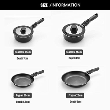 Abizoe Non-Stick Cookware Set Removable Handles 12-Piece