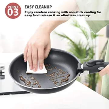 Abizoe Non-Stick Cookware Set Removable Handles 12-Piece
