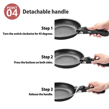 Abizoe Non-Stick Cookware Set Removable Handles 12-Piece