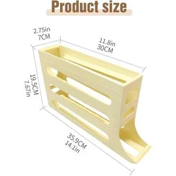 4 Tiers Auto Rolling Egg Dispenser,Space-Saving Egg Dispenser Holder,Egg Holder for Fridge,Egg Organizer for Fridge,30 Eggs Fridge Egg Rack Large Capacity Egg Dispenser for Refrigerator (White)