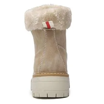 ANJOUFEMME Outdoor Winter Snow Boots For Women - Womens Work Hiking Ankle Boots Waterproof Lightweight Backpacking Walking Trekking Hiking Shoes W116-FNW06-LIGHT BROWN-8.5