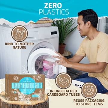 Unscented Zero Waste Laundry Detergent Sheets for 100 Loads