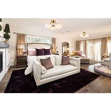 HOLKIRT Classic Mid Century Modern Globe Ceiling Light Sputnik Chandelier, White Opal with Brass Fin...