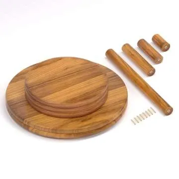 HURZMORO 4 Tier Round Cupcake Tower Stand for 50 Cupcakes,Wood Cake Stand with Tiered Tray Decor,Farmhouse Tiered Tray Decor,Cupcake Display for Birthday Graduation Baby Shower Tea Party