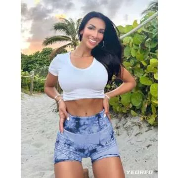 YEOREO Professional Women Workout Shorts 3.6" Scrunch Shorts Seamless High Waisted Contour Gym Yoga Biker Shorts