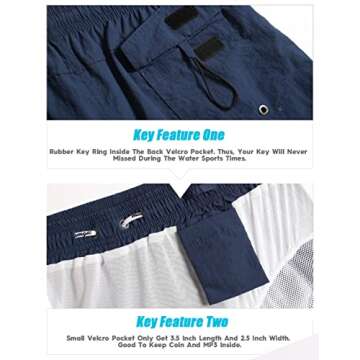 maamgic Mens Swim Trunks 5" with Mesh Lining Quick Dry Bathing Suits for Men Swim Shorts Swimwear Nylon Steel Blue Medium