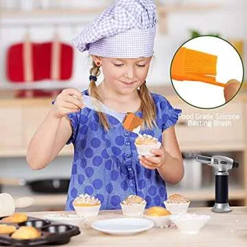 Culinary Blow Torch, Tintec Chef Cooking Torch Lighter, Butane Refillable, Flame Adjustable (MAX 2500°F) with Safety Lock for Cooking, BBQ, Baking, Brulee, Creme, DIY Soldering & more (Aluminum alloy)