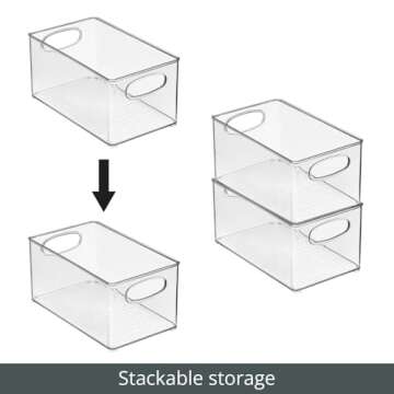 mDesign Clear Storage Bins - Perfect for Kitchen & Craft Organization