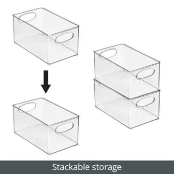 mDesign Clear Storage Bins - Perfect for Kitchen & Craft Organization