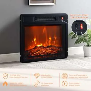 Elegant COMEFFIE 48" Stand with Electric Fireplace Heater