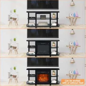 Elegant COMEFFIE 48" Stand with Electric Fireplace Heater
