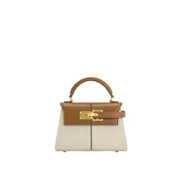 JW PEI Elise Top Handle Bag in Brown Canvas