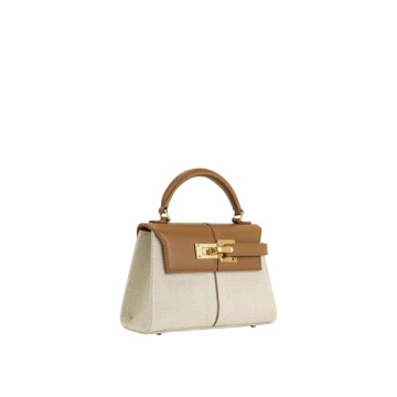 JW PEI Elise Top Handle Bag in Brown Canvas