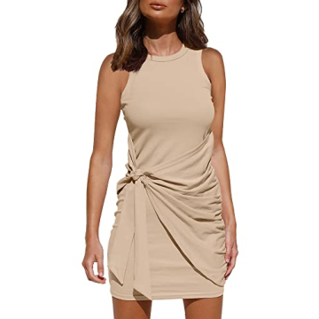 LILLUSORY Women Summer Tie Wrap Mini Dress for All Occasions