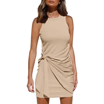 LILLUSORY Women Summer Tie Wrap Mini Dress for All Occasions