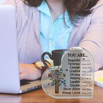 Christian Gifts for Women Religious Gifts Scripture Gifts for Women Friends Inspirational Gifts with Bible Verse Acrylic Christian Table Desk Sign Gifts