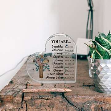 Christian Gifts for Women Religious Gifts Scripture Gifts for Women Friends Inspirational Gifts with Bible Verse Acrylic Christian Table Desk Sign Gifts