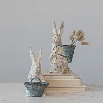 Creative Co-Op Decorative Bunny Figurines Set of 2