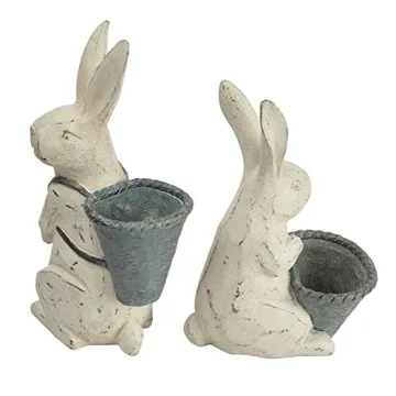 Creative Co-Op Decorative Bunny Figurines Set of 2