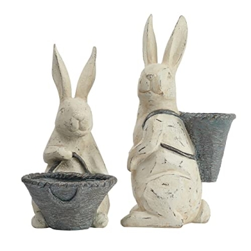 Creative Co-Op Decorative Bunny Figurines Set of 2