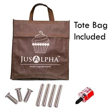 Jusalpha Large 4 Tier Acrylic Cupcake Stand for Parties