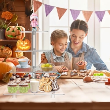 Jusalpha Large 4 Tier Acrylic Cupcake Stand for Parties