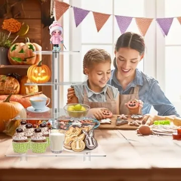 Jusalpha Large 4 Tier Acrylic Cupcake Stand for Parties