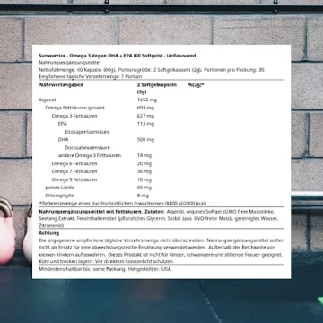 Sunwarrior Vegan Omega-3 DHA EPA for Brain&Heart Health