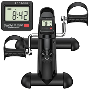 FEIERDUN Mini Exercise Bike - Portable Under Desk Pedal Exerciser with Adjustable Resistance