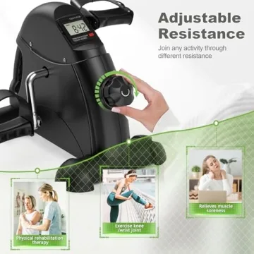 FEIERDUN Mini Exercise Bike Adjustable Resistance Portable