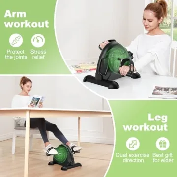 FEIERDUN Mini Exercise Bike Adjustable Resistance Portable