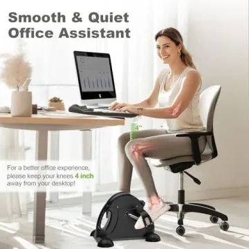 FEIERDUN Mini Exercise Bike Adjustable Resistance Portable