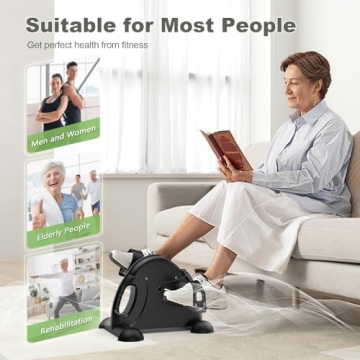 FEIERDUN Mini Exercise Bike Adjustable Resistance Portable