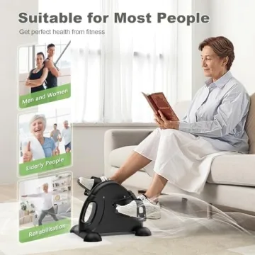 FEIERDUN Mini Exercise Bike Adjustable Resistance Portable