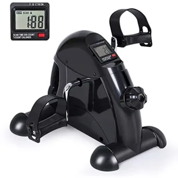 FEIERDUN Mini Exercise Bike Adjustable Resistance Portable