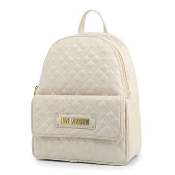 Love Moschino Women's Backpack Handbag, Off-White (Avorio), 14x29x37 Centimeters (W x H x L)