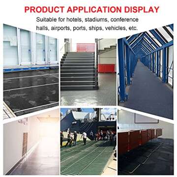 MYOYAY 1/8in Thick Rubber Garage Floor Mat 3.28 x 16.4 Ft Garage Flooring Mats Coin Pattern Flooring Rolls Non-Slip Parking Mats for Under Car Workshop, Black