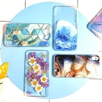 Originnt 3 pcs epoxy Resin Personalized Mobile Phone case DIY Silicone case for iPhone 13 Pro (Note:Product are not Resin Mold, They are 3 pcs Bumper Soft with Special Groove Design) Transparent