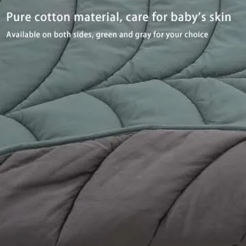 Letalong Cotton Leaf Nursery Rug, 56.3x42.1 inches, Machine Washable Play Mat for Baby, Crawling Mat for Tummy Time