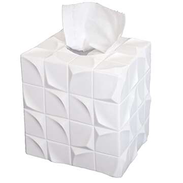 Hymmah Modern Square Tissue Box Cover Holder,Bathroom Accessories Decor Unique Design Tissue Box Cov...