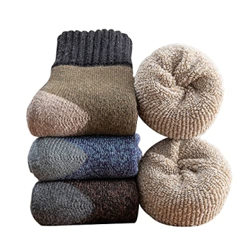 YZKKE 3Pack Men's Thick Wool Warm Winter Socks